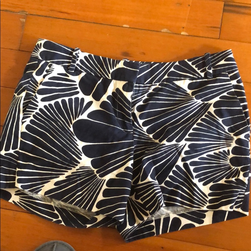 J Crew navy and white shorts